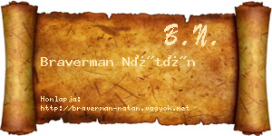 Braverman Nátán névjegykártya